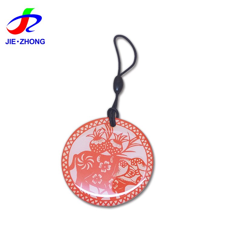 Factory Price Custom Logo Passive RFID Keyfob Keychain Epoxy Hang Tag NFC Chip Epoxy Card