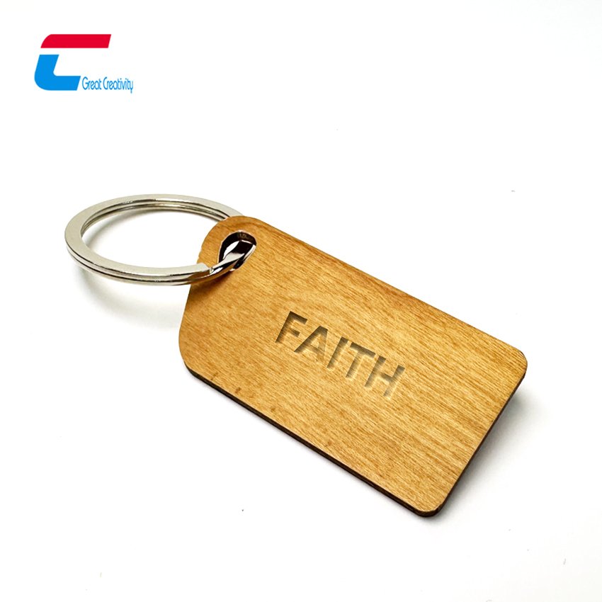Recyclable New Arrival NFC Wood Keychain Daily Bible Verse Wooden NFC Keychain