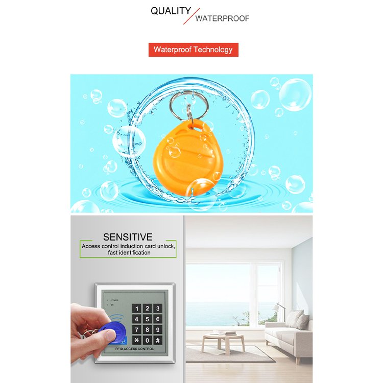 ABS02 Chain Nfc Device Hotel Customized Tag Programmable Two Hole Keychain Card Writer Tags Sensor 13.56 Rfid Key Fob