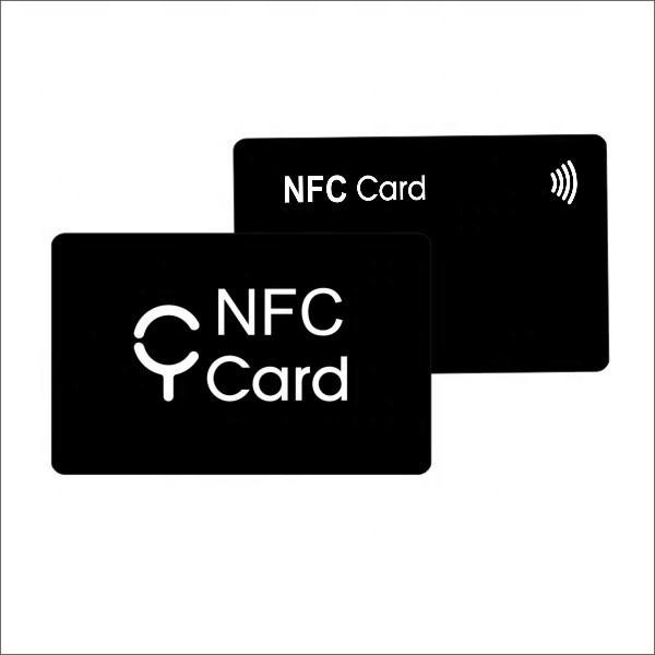Personalized RFID Smart PVC Business Card Custom Full Black Matte Finish Waterproof 13.56MHz Frequency NFC Chip for Social Media