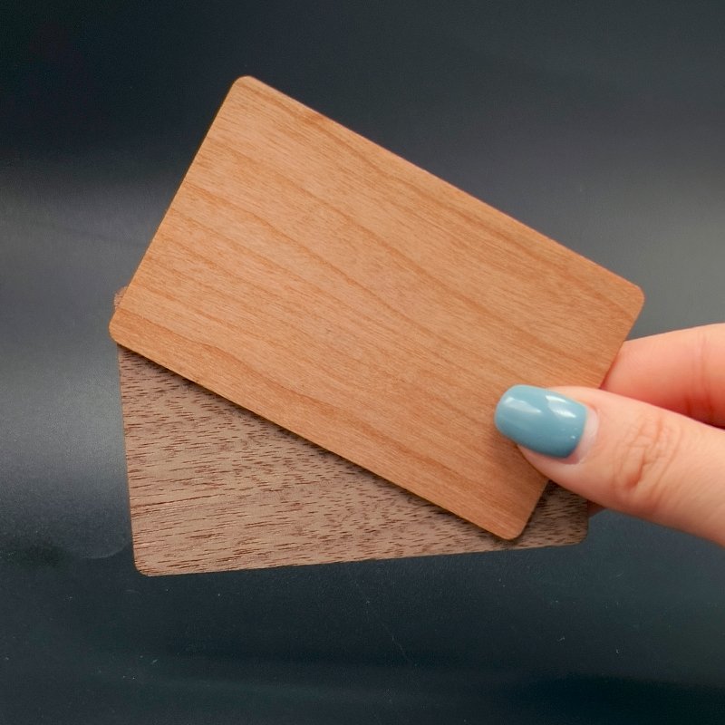 customized laser printing on wood walnut cherry NFC card smart card for hotel keycard business name card