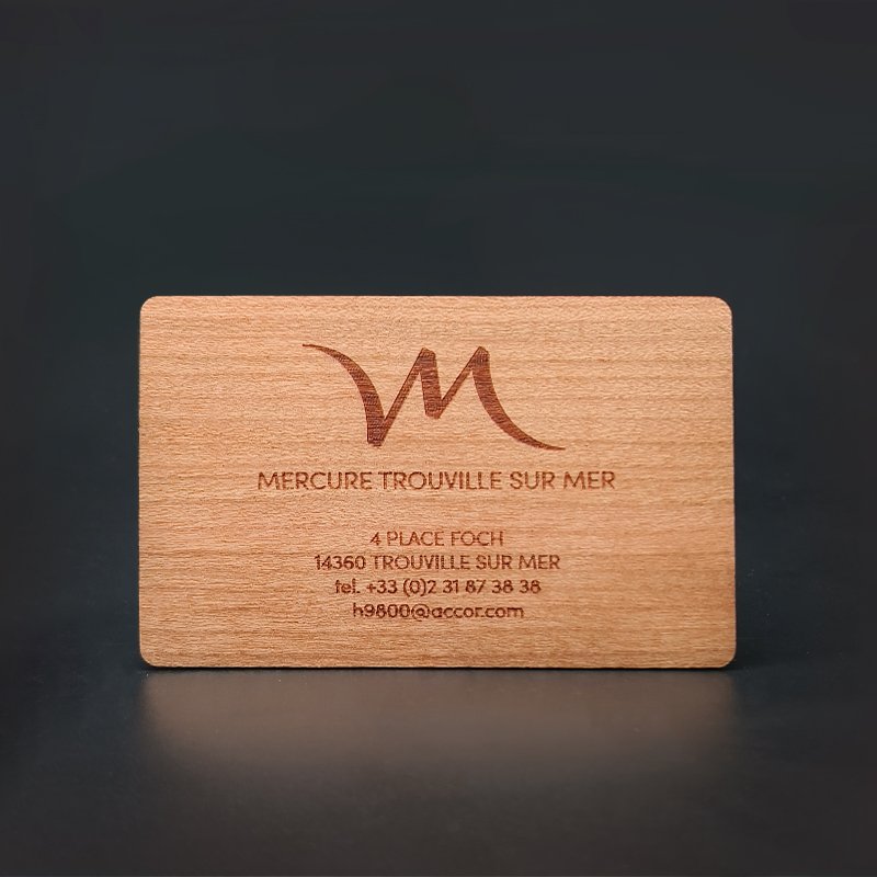 customized laser printing on wood walnut cherry NFC card smart card for hotel keycard business name card