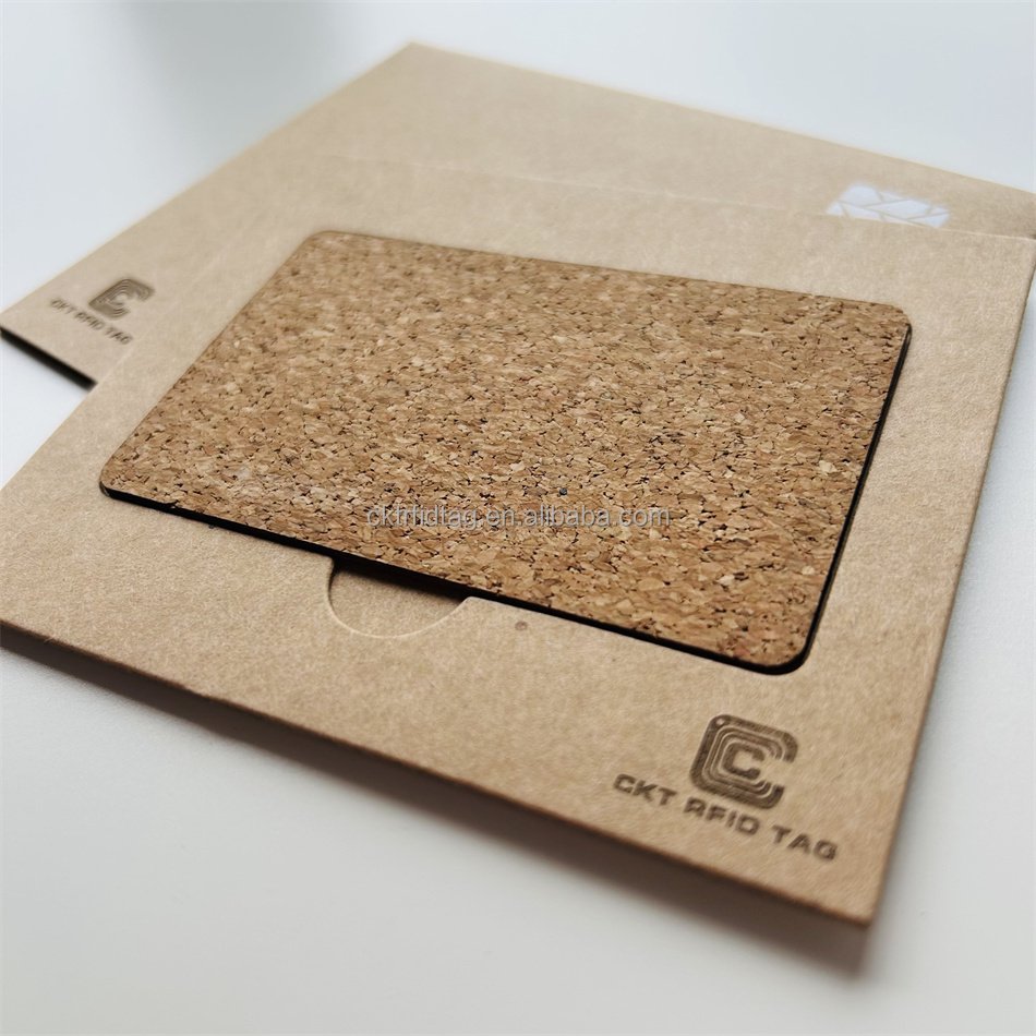 Custom Laser Engraved Printed Cork Wood RFID NFC Card For Business Card Access Control Hotel Room Door Card