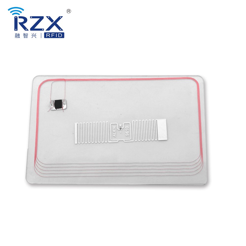 RZX 85.5*54*0.9mm CR80 LF HF UHF Dual Frequency Hybrid Combo RFID Smart composite PVC Blank card