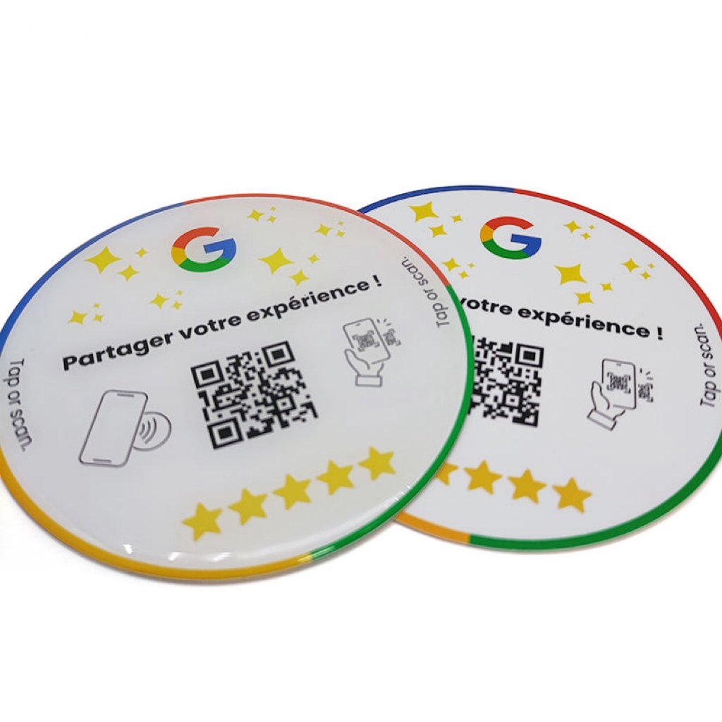 Social Medial RFID NFC Card QR Code Scan 13.56MHz NFC Google Review RFID Business Card