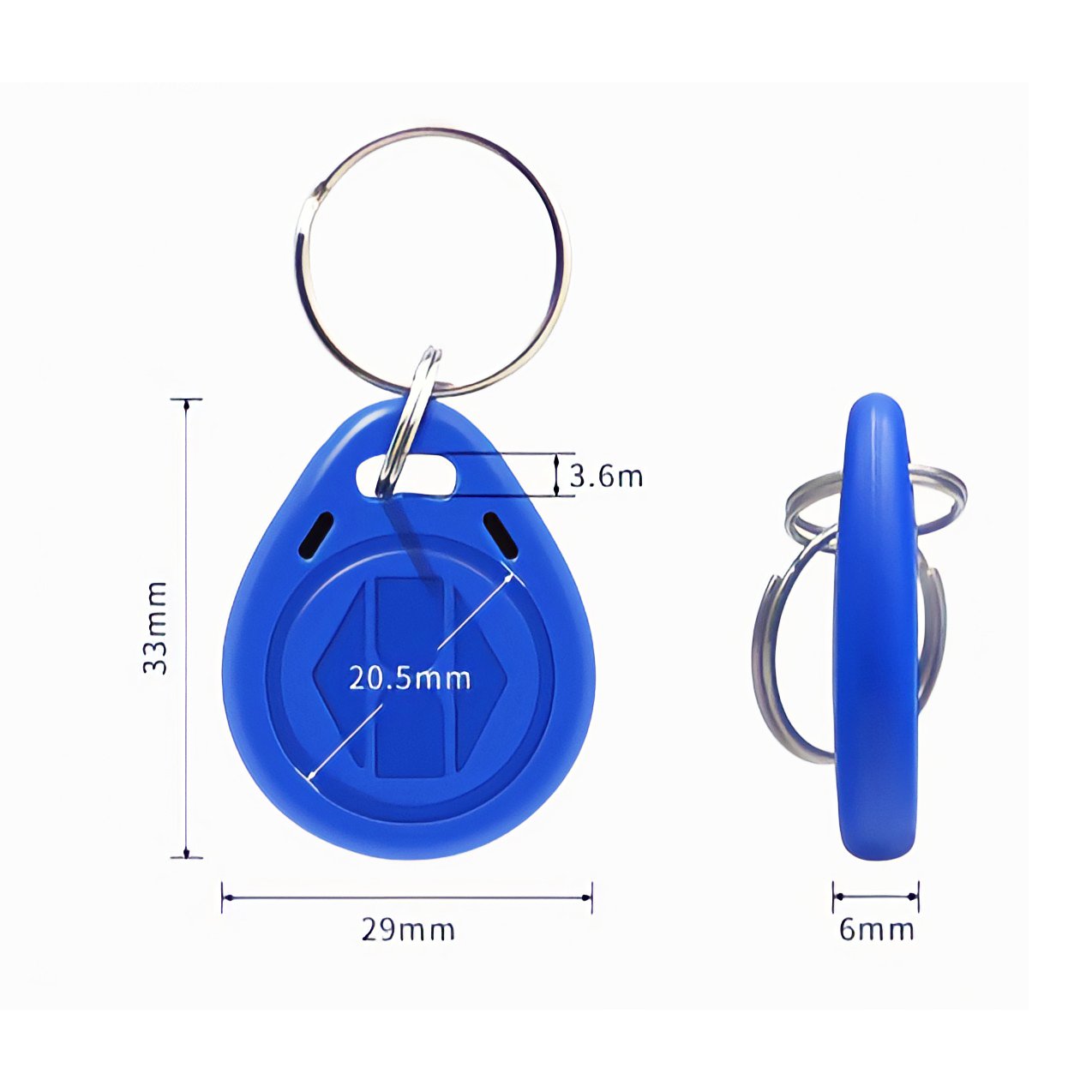 Inventory replicable ID/IC Rfid Keychain ABS smart key fob tag Hotel Access Control 125khz TK4100 / T5577 hotel key cards