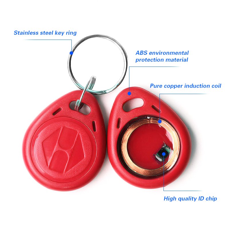 Inventory replicable ID/IC Rfid Keychain ABS smart key fob tag Hotel Access Control 125khz TK4100 / T5577 hotel key cards