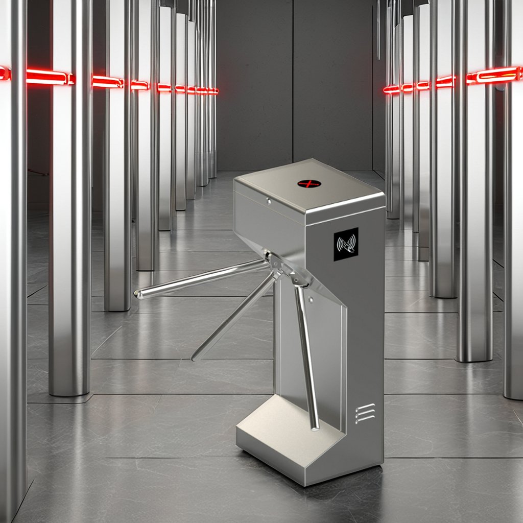 High Security Fingerprint Access Control Pedestrian Face Recognition Tripod Turnstile Mechanism Rfid Turnstile Gate For Gyms