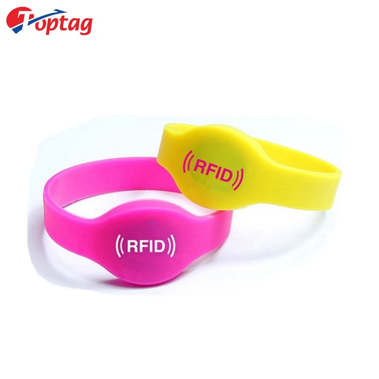 13.56Mhz RFID Bracelet OEM Colorful Passive NFC Wrist Strap Tag Waterproof Silicone Material Wristband for Access Control