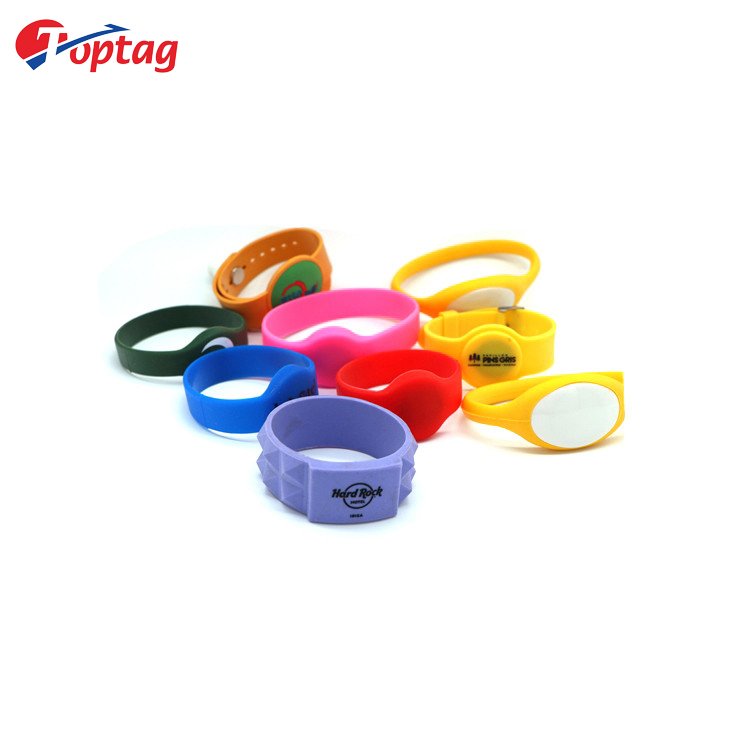13.56Mhz RFID Bracelet OEM Colorful Passive NFC Wrist Strap Tag Waterproof Silicone Material Wristband for Access Control