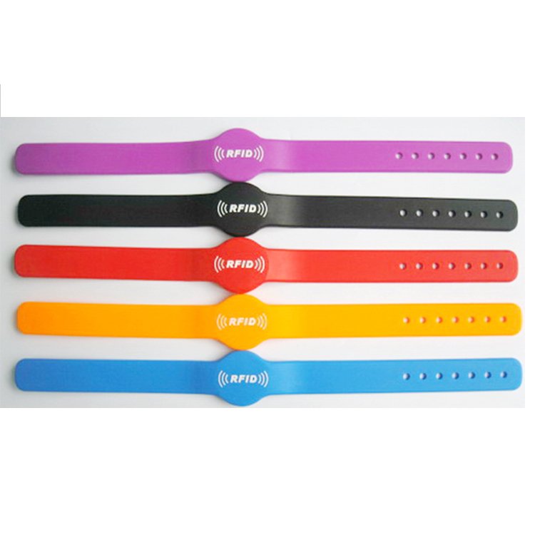 13.56Mhz RFID Bracelet OEM Colorful Passive NFC Wrist Strap Tag Waterproof Silicone Material Wristband for Access Control