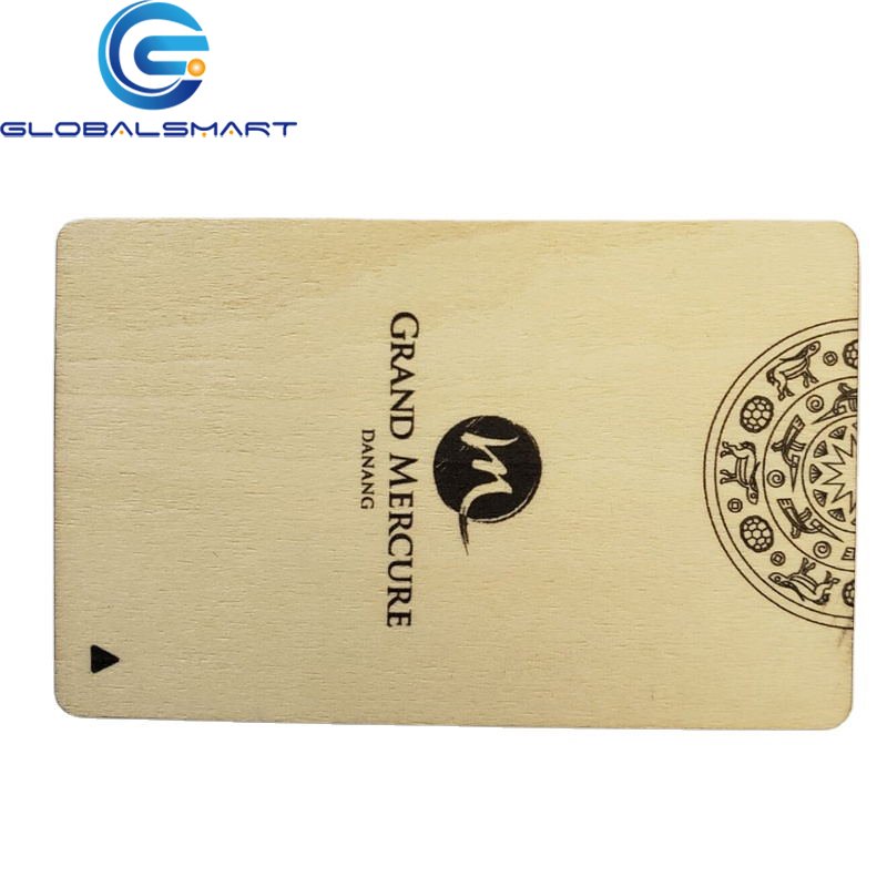 13.56Mhz Eco friendly Bamboo Wooden RFID Hotel Key Card Wood NFC Card for Hotels