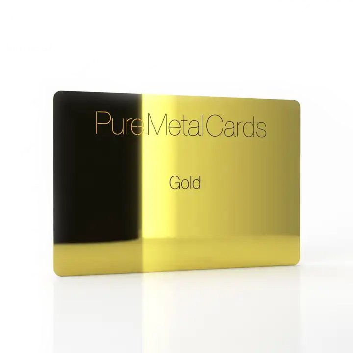 Contactless NFC Mirror Gold Metal Business Cards Customized Matte Metal NFC Card With 213 215 216 Chip