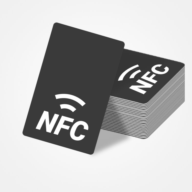 Custom logo PVC NFC Full Black business membership name card 13.56mhz 216 RFID NFC smart card