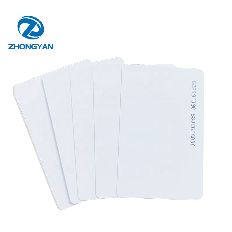 Wholesale Customization PVC Inkjet White Card Surface Waterproof Blank Card RFID Access Control 125khz ID PVC Card