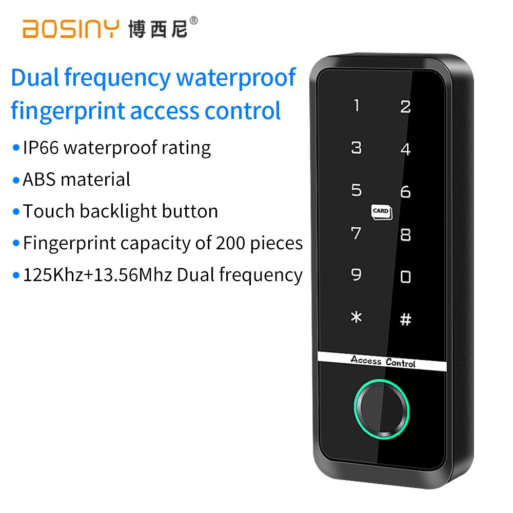 Biometric Fingerprint RFID Access Control Keyboard Outdoor Waterproof Backlight Keypad Standalone Controller Lock (no tuya app)