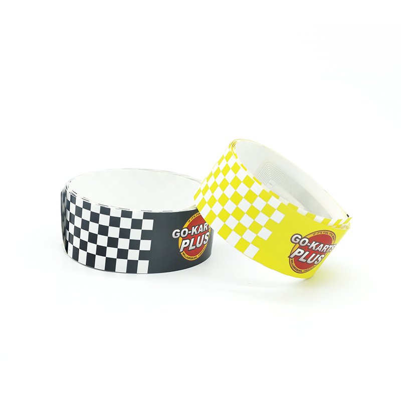 HF RFID custom design printing disposable wristband 13.56MHz RFID NFC paper wristbands for party event