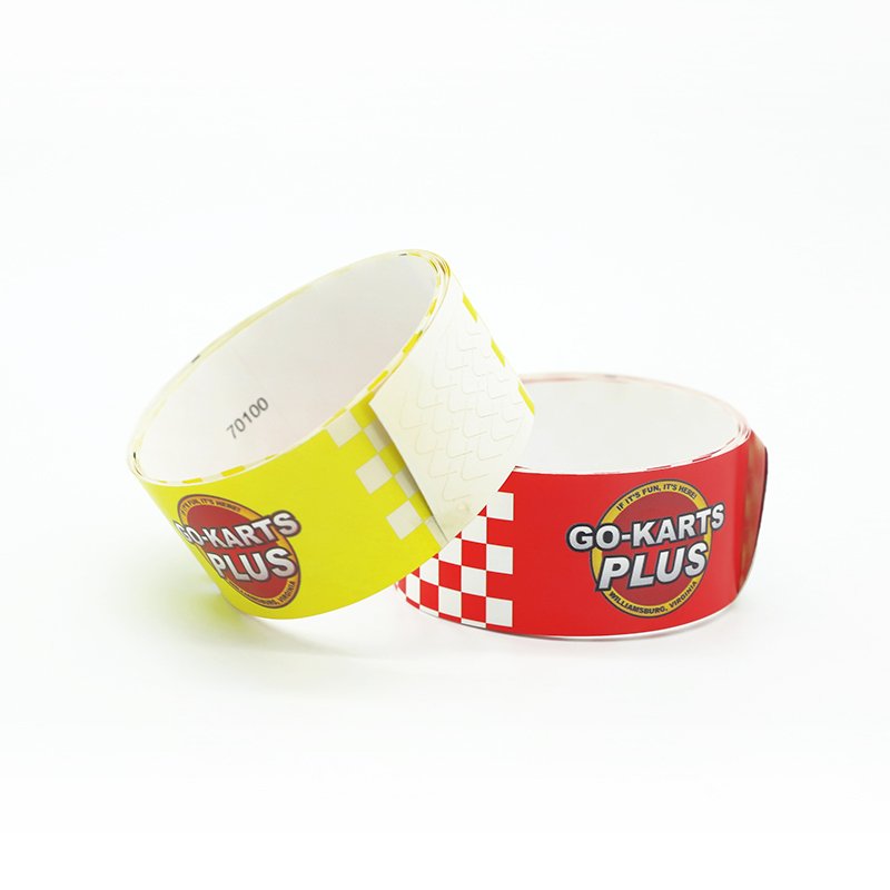 HF RFID custom design printing disposable wristband 13.56MHz RFID NFC paper wristbands for party event