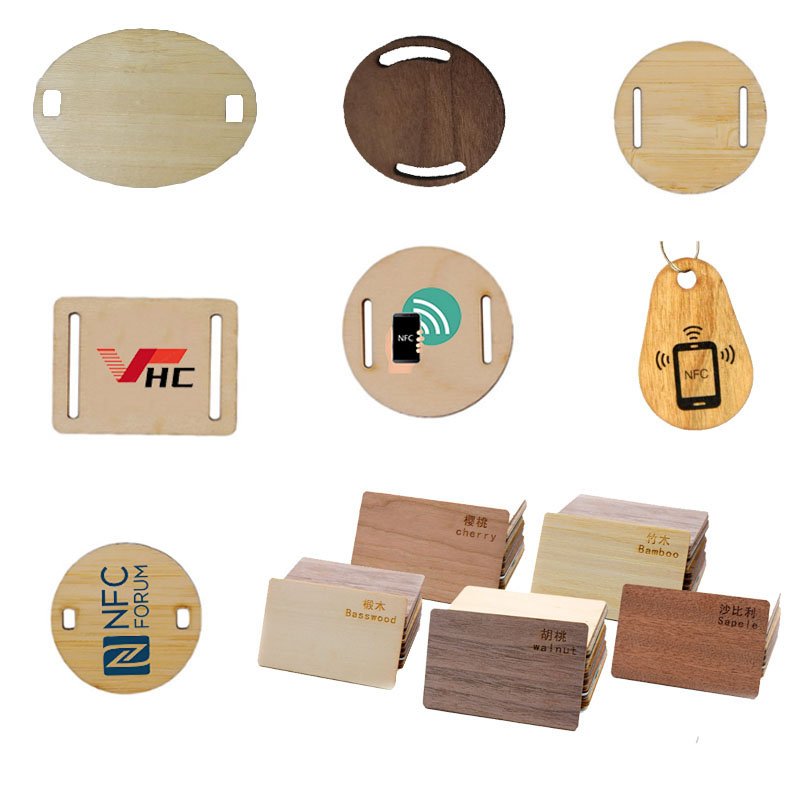 Custom Logo Printing 13.56MHZ RFID NFC Bamboo Wood NFC Card Wooden RFID Card