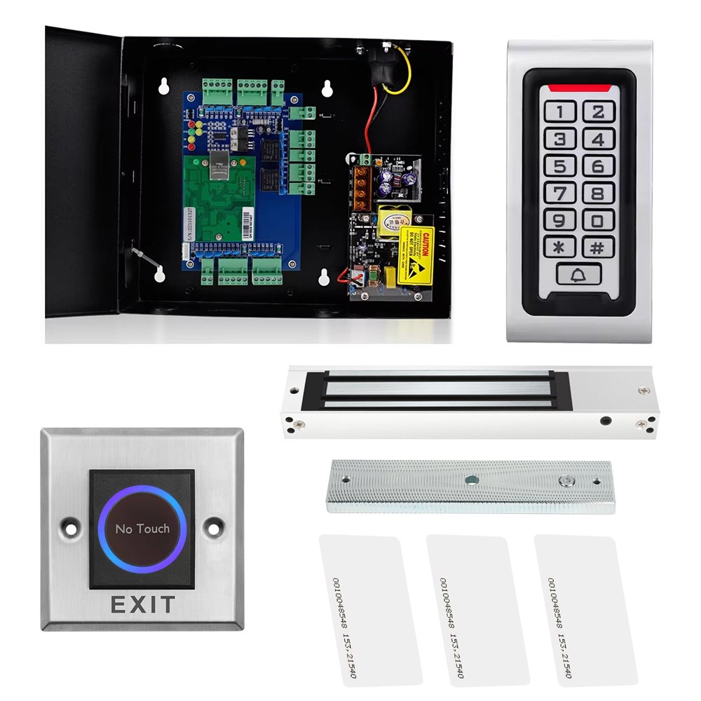 Single Double Four Door Wiegand 26 Tcp Ip Network Access Control Panel system with power supply magnetic lock metal card reader