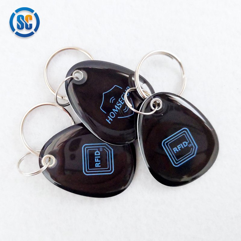 Supply rfid nfc glue crystal epoxy dog id tag with qr code Tk4100 keychain custom logo epoxy rfid epoxy keyfob