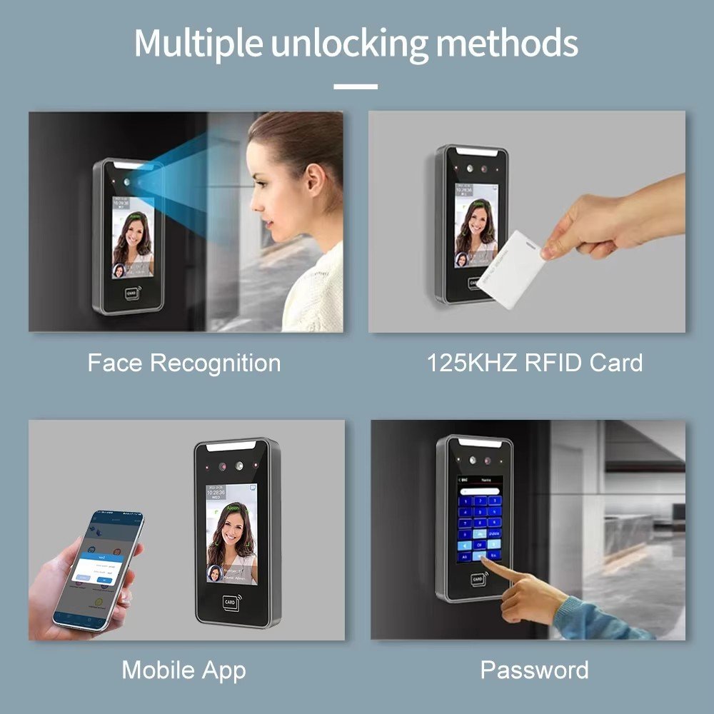 Control access control 5000 User 4 Inch Touch LCD with Camera Biometric Face Recognition Wifi Employee Time Attendance machine