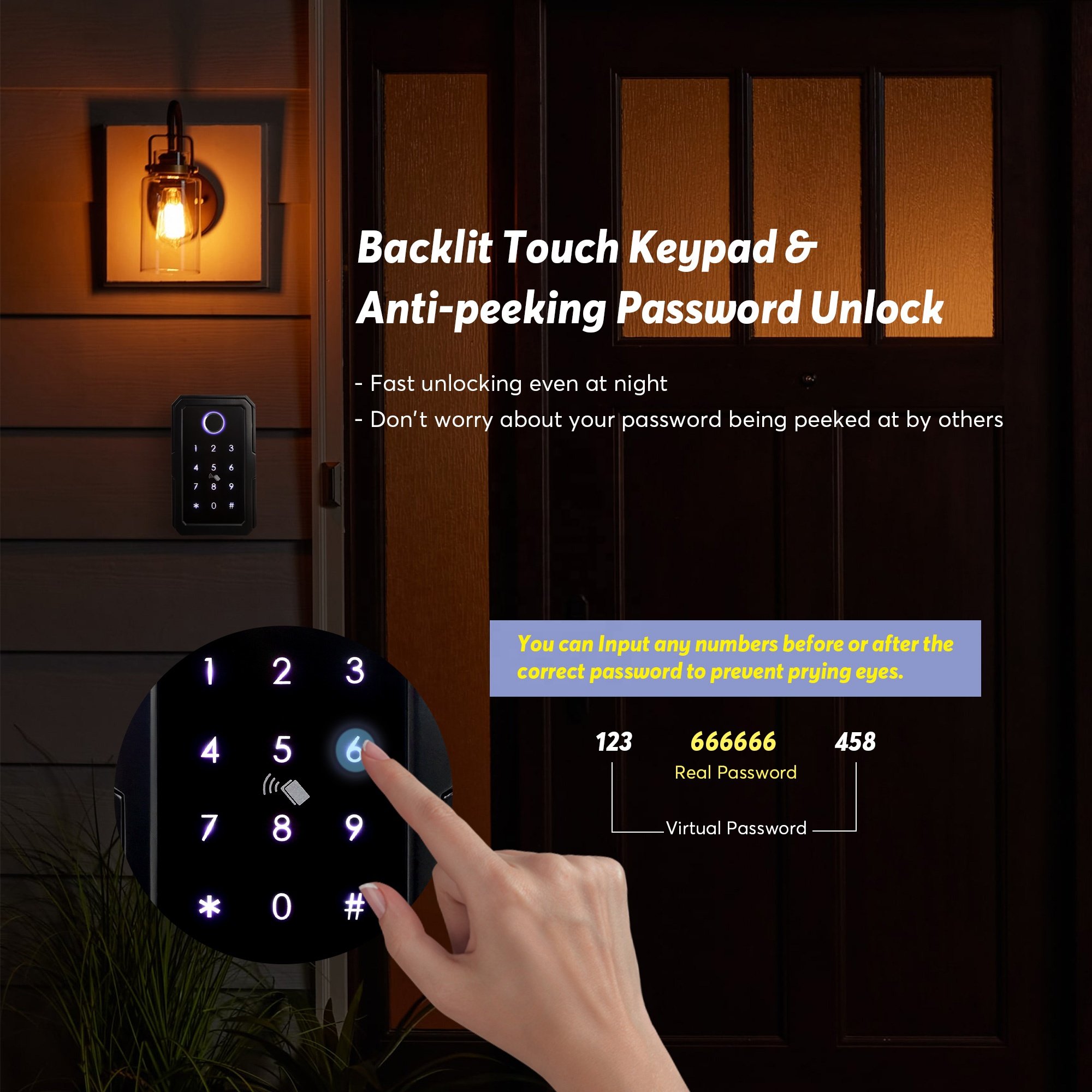 Tropernic Outside Wall Mounted Fingerprint APP Control Smart Key Lock Box for House Key Realtor
