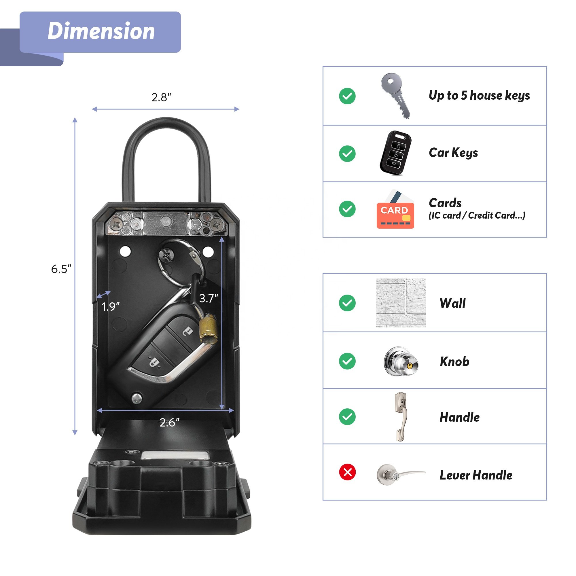 Tropernic Outside Wall Mounted Fingerprint APP Control Smart Key Lock Box for House Key Realtor