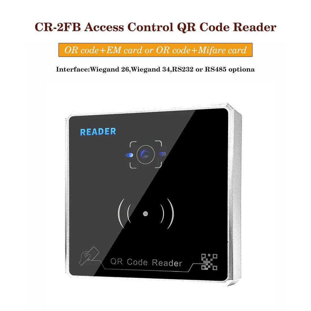 Wiegand 26/34 Proximity RFID NFC Bar Code Dynamic QR Code Access Control Card Reader with Free API APP Support Modify Firmware