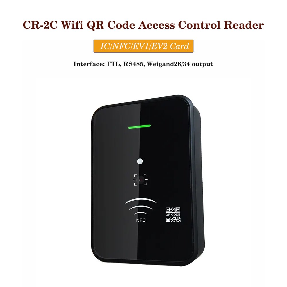 Wiegand 26/34 Proximity RFID NFC Bar Code Dynamic QR Code Access Control Card Reader with Free API APP Support Modify Firmware