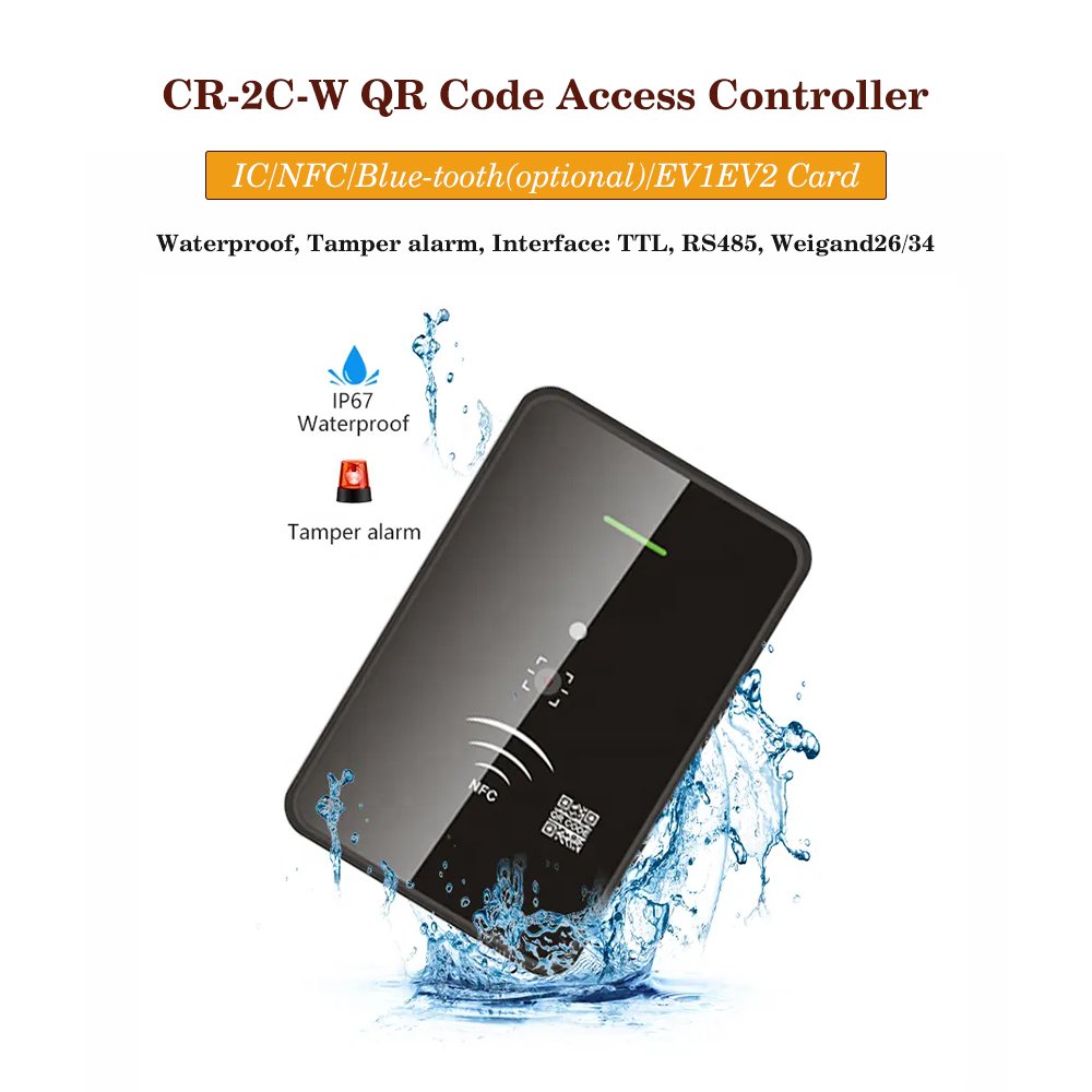 Wiegand 26/34 Proximity RFID NFC Bar Code Dynamic QR Code Access Control Card Reader with Free API APP Support Modify Firmware