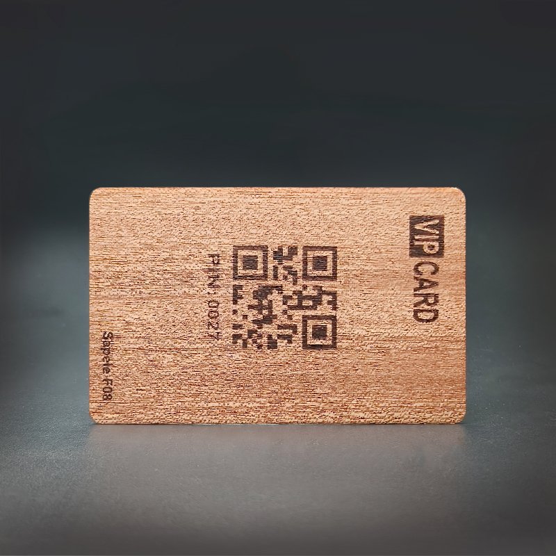 Eco-friendly material wood walnut cherry smart key card custom printing RFID NFC card laser printed logo for access control