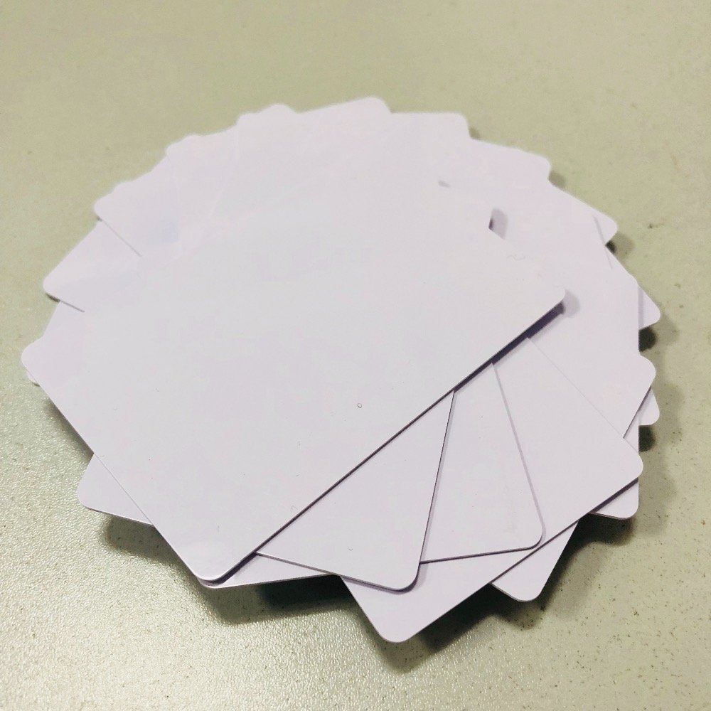125khz rfid key card white blank PVC read write rewritable rfid chip cards for printer customizable