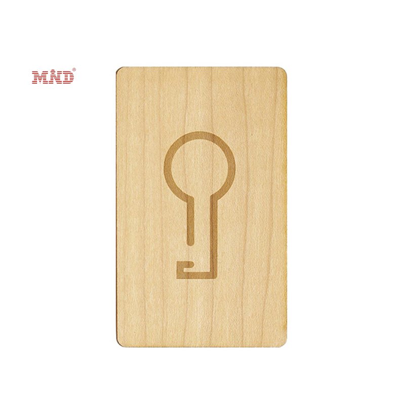 Custom luxury printing Eco-friendly Custom Logo Shape And Sized Wood NFC Card Tag For Hotel Key System