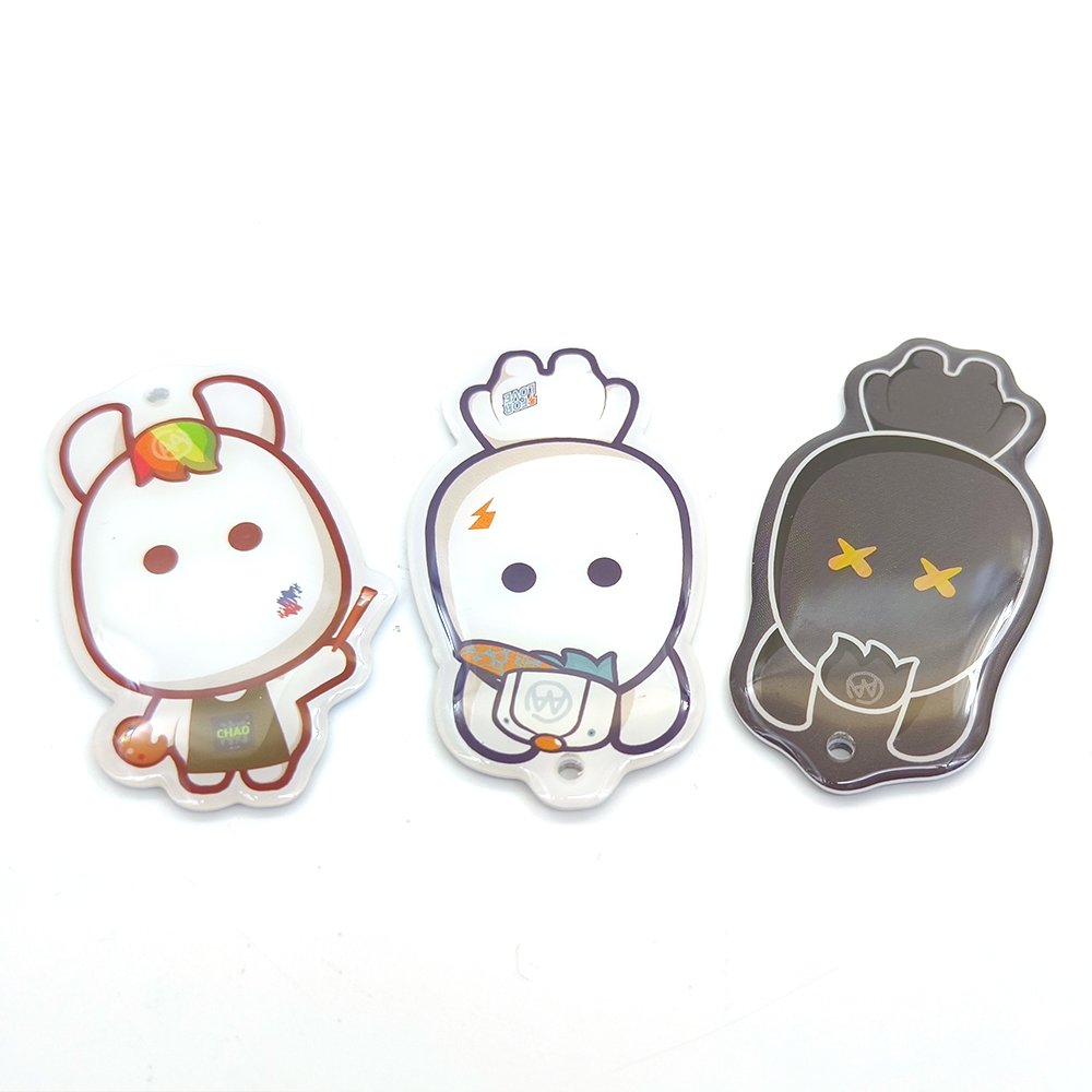 Customized shape 13.56MHZ HF NFC Key tag/card RFID epoxy keychain Custom shape tag pvc keyring for Access control