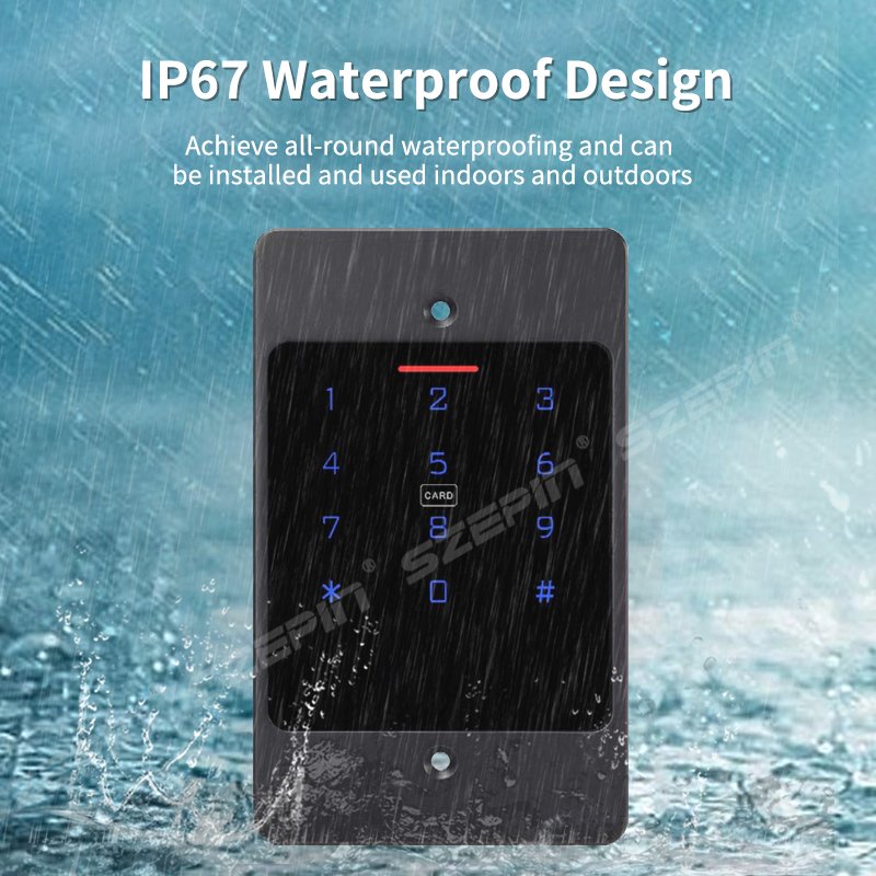 Password swipe unlock Wigan 26/34 access card reader WiFi IP67 waterproof metal access control machine TUYA APP