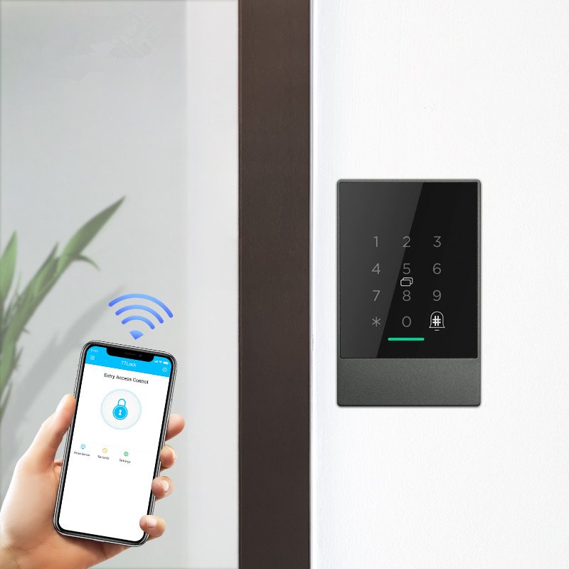 TTlock Keyless Entry Waterproof IP66 RFID Card Password Remotely Doorbell DC12V Fingerprint Access Control