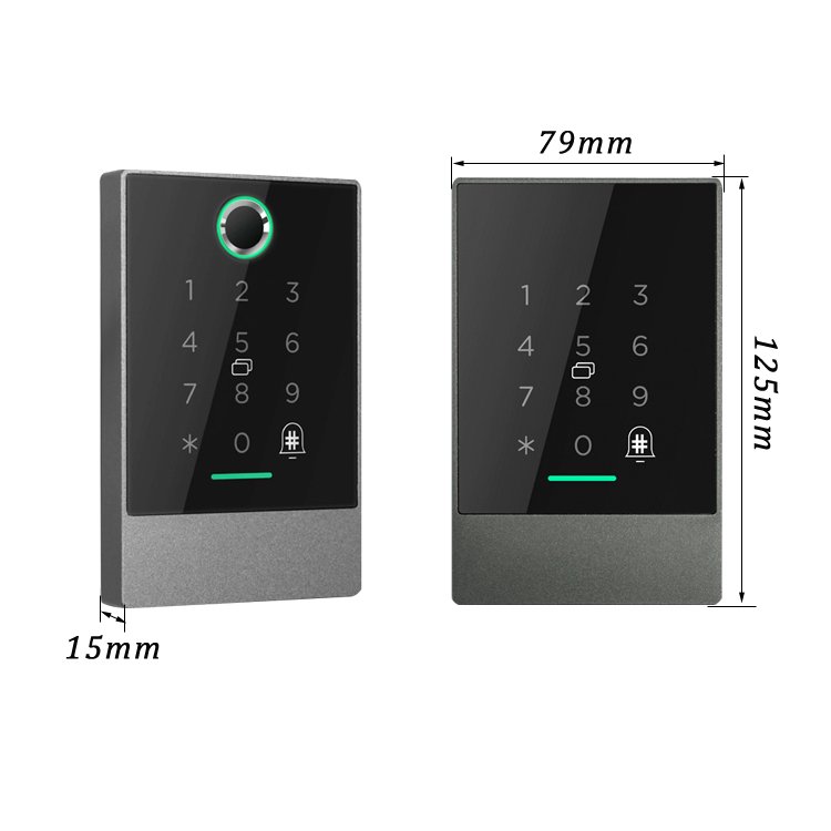 TTlock Keyless Entry Waterproof IP66 RFID Card Password Remotely Doorbell DC12V Fingerprint Access Control