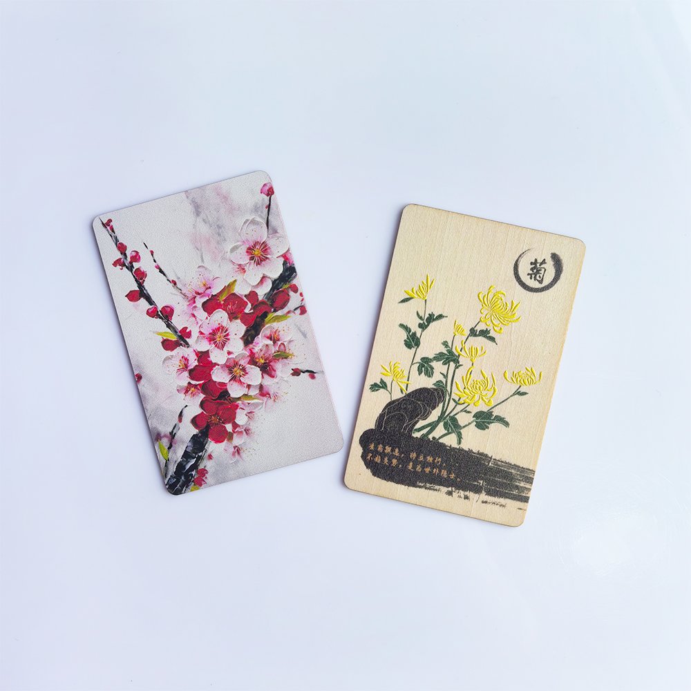 Customized 13.56mhz RFID NFC wood business card wooden hotel card for Access control system