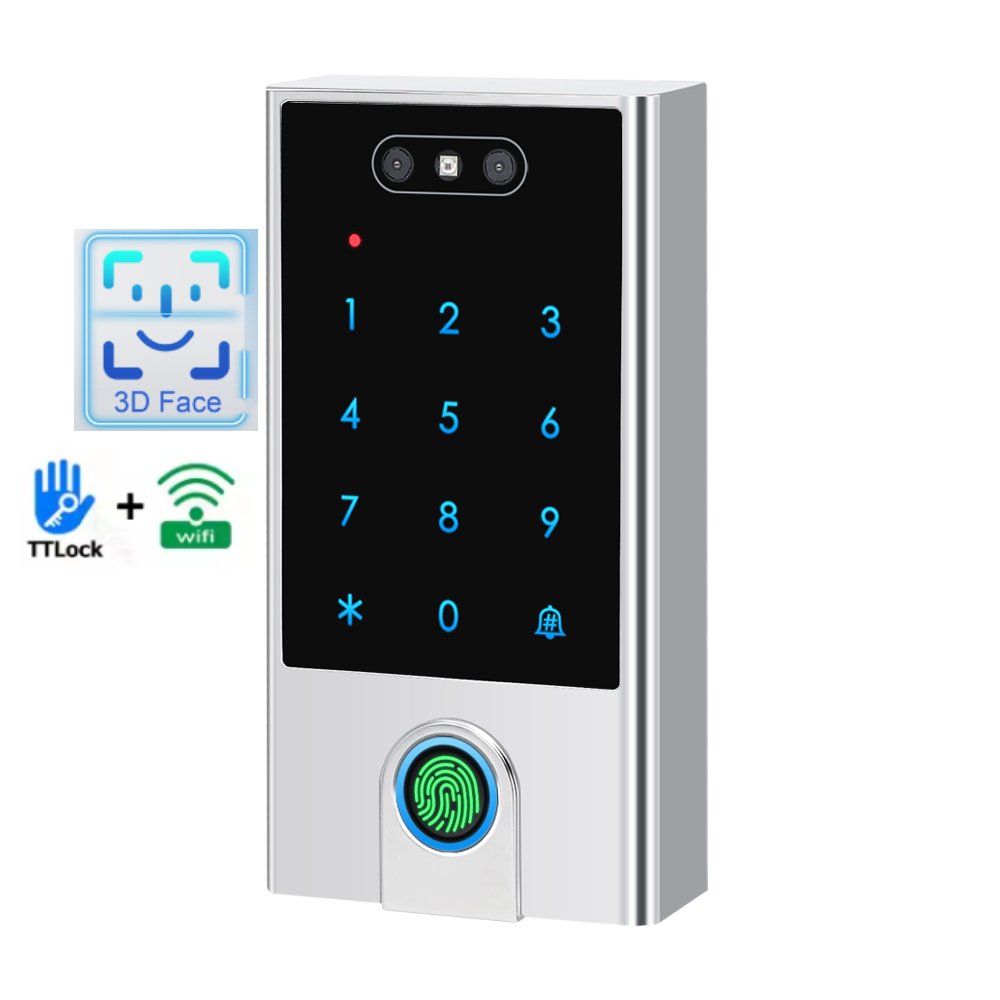 Waterproof TTlock Face Recognition Card RFID Reader Fingerprint Door Lock Access Control Keypads