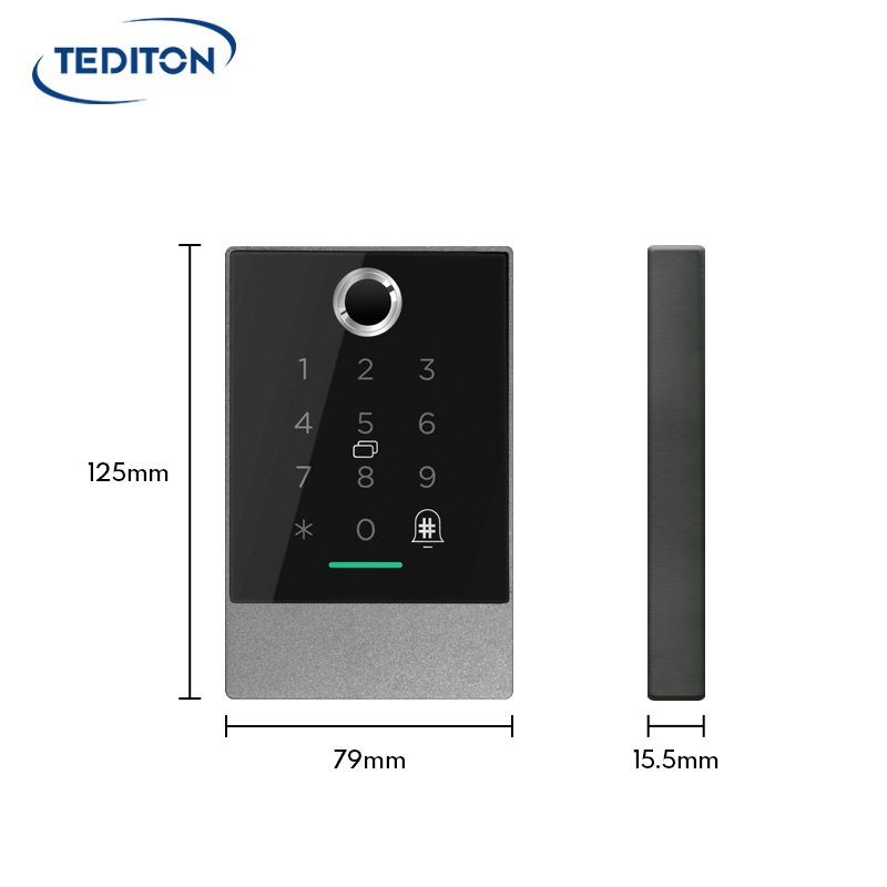 Tediton Waterproof Wifi Ttlock App Smart Door Lock Reader Rfid Biometric Touch Keypad Access Control Card Readers