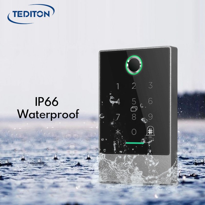 Tediton Waterproof Wifi Ttlock App Smart Door Lock Reader Rfid Biometric Touch Keypad Access Control Card Readers
