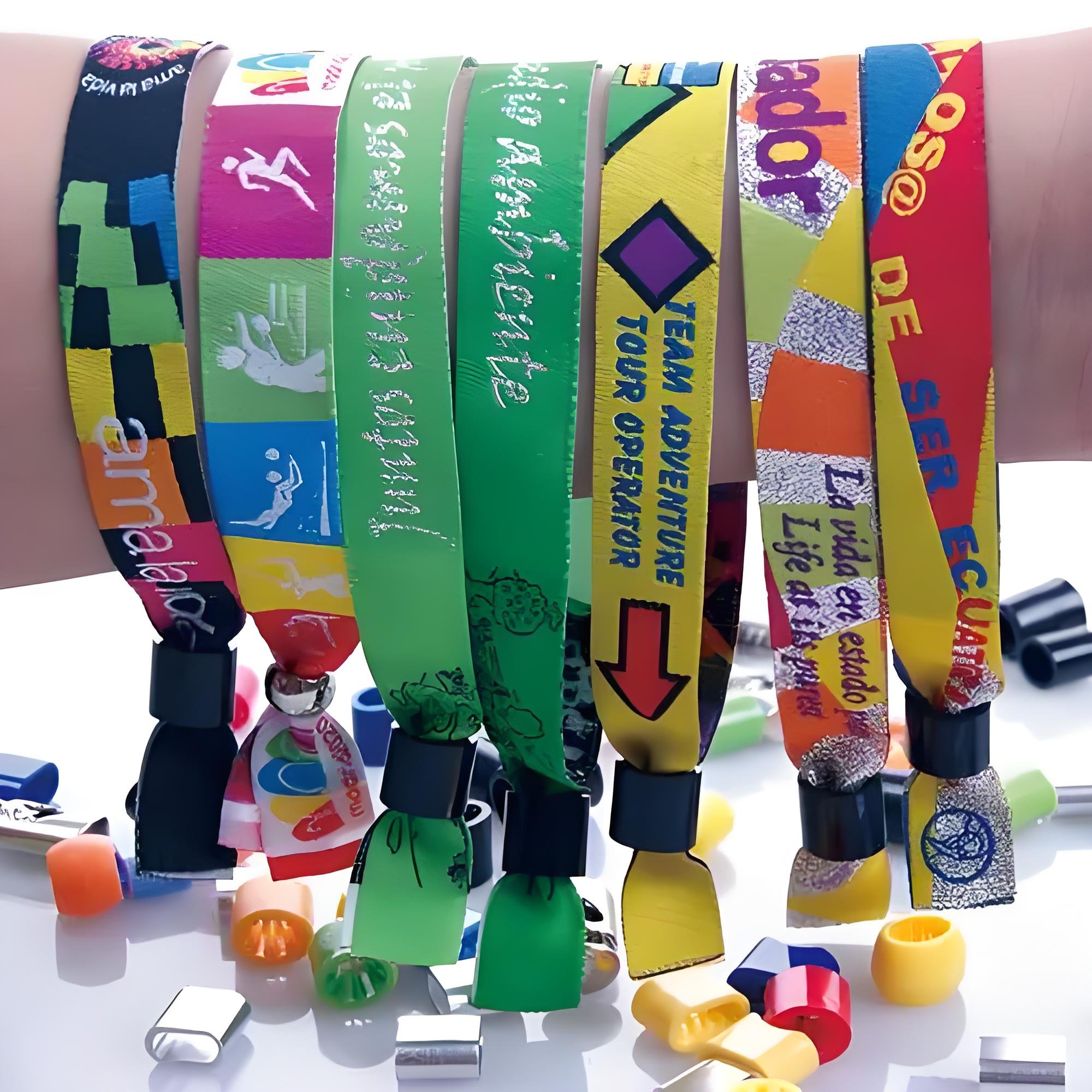 Free Sample Customized Printing 13.56MHz RFID NFC wristband ic card NFC bracelet Fabric Woven Wristbands rfid For Event