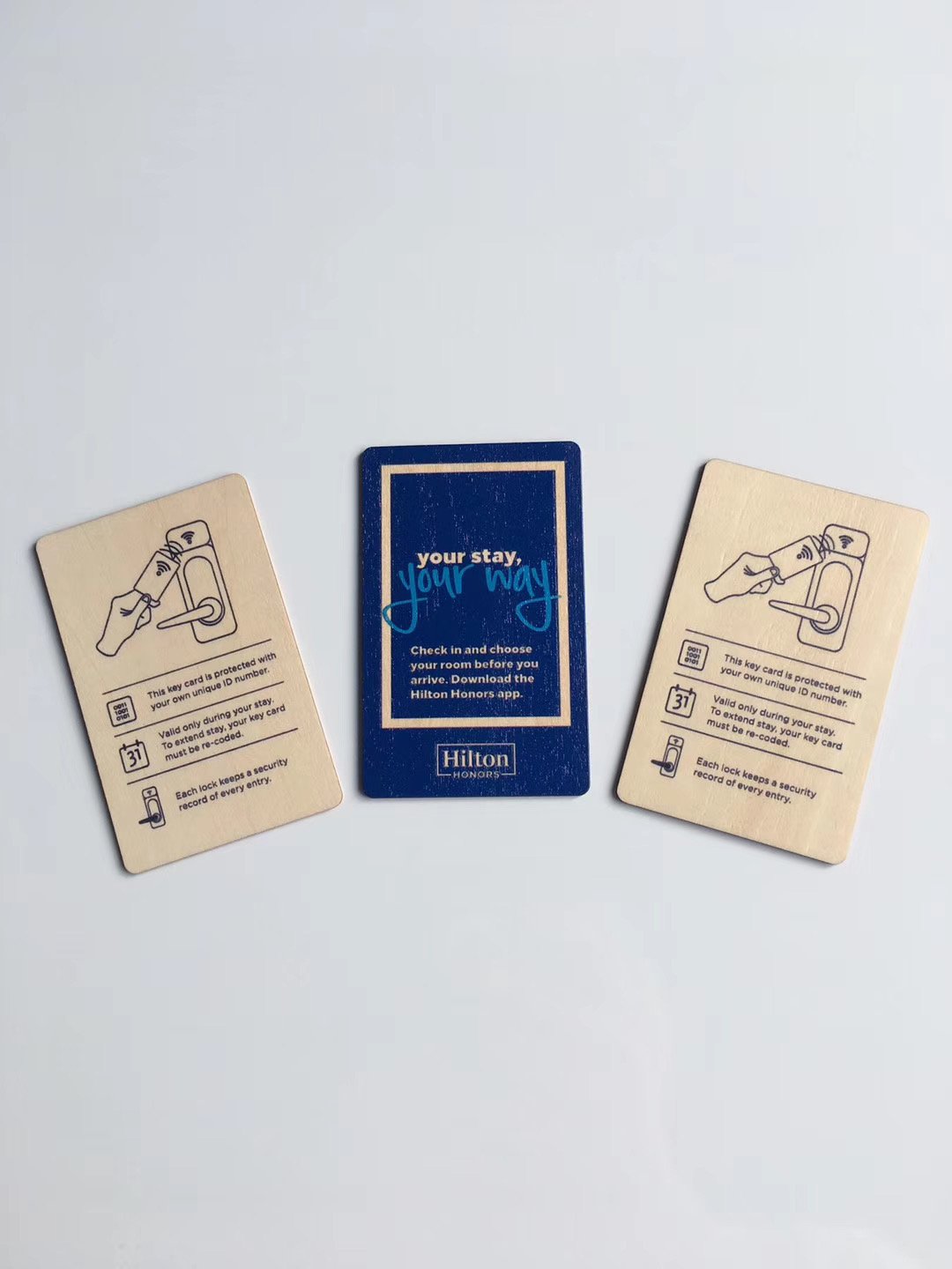 Custom UV Printed Bamboo Wooden 13.56MHz NFC RFID Key Access Control Card for Hotel Key Card