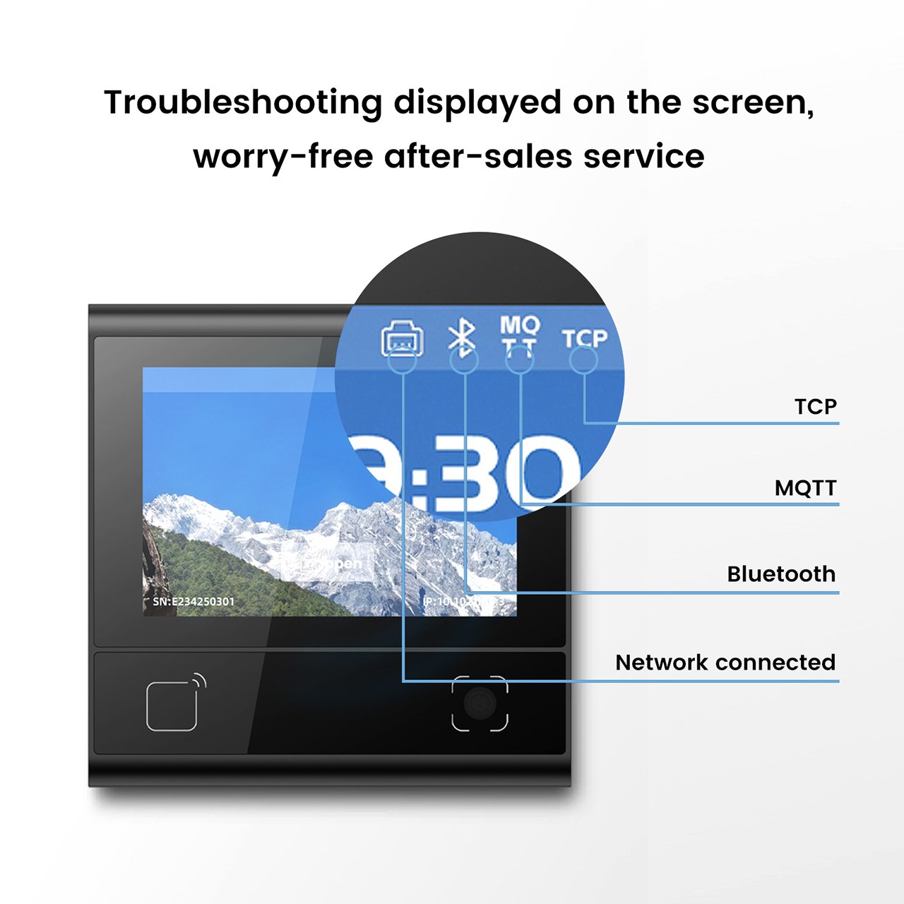 COOLCODE DX-DW200-Access Control-Ethernet(DX platform) NFC RFID IC 13.56 Access Control Card Reader Touch Screen MQTT