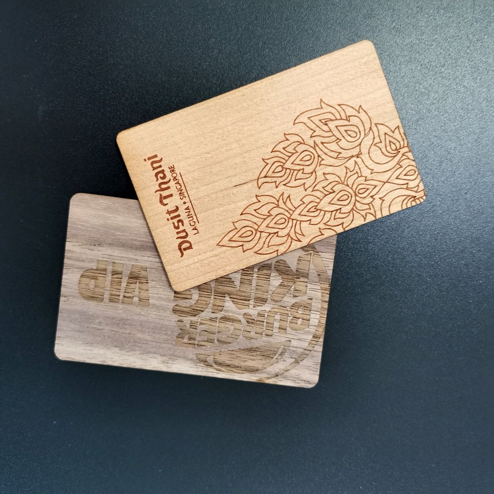 Eco-friendly RFID 13.56 mhz Custom material Bamboo NFC Wood Card as business card