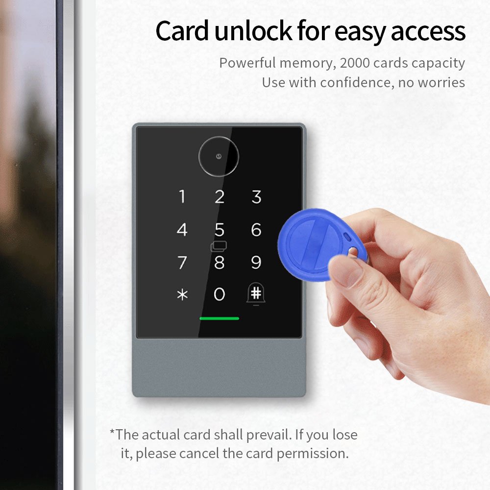TTLOCK QR Code Access Control Reader 13.56Mhz Rfid IP67 Waterproof Keypad QRcode Scanner K3Q +G2 Hub Work with Alexa Google Home