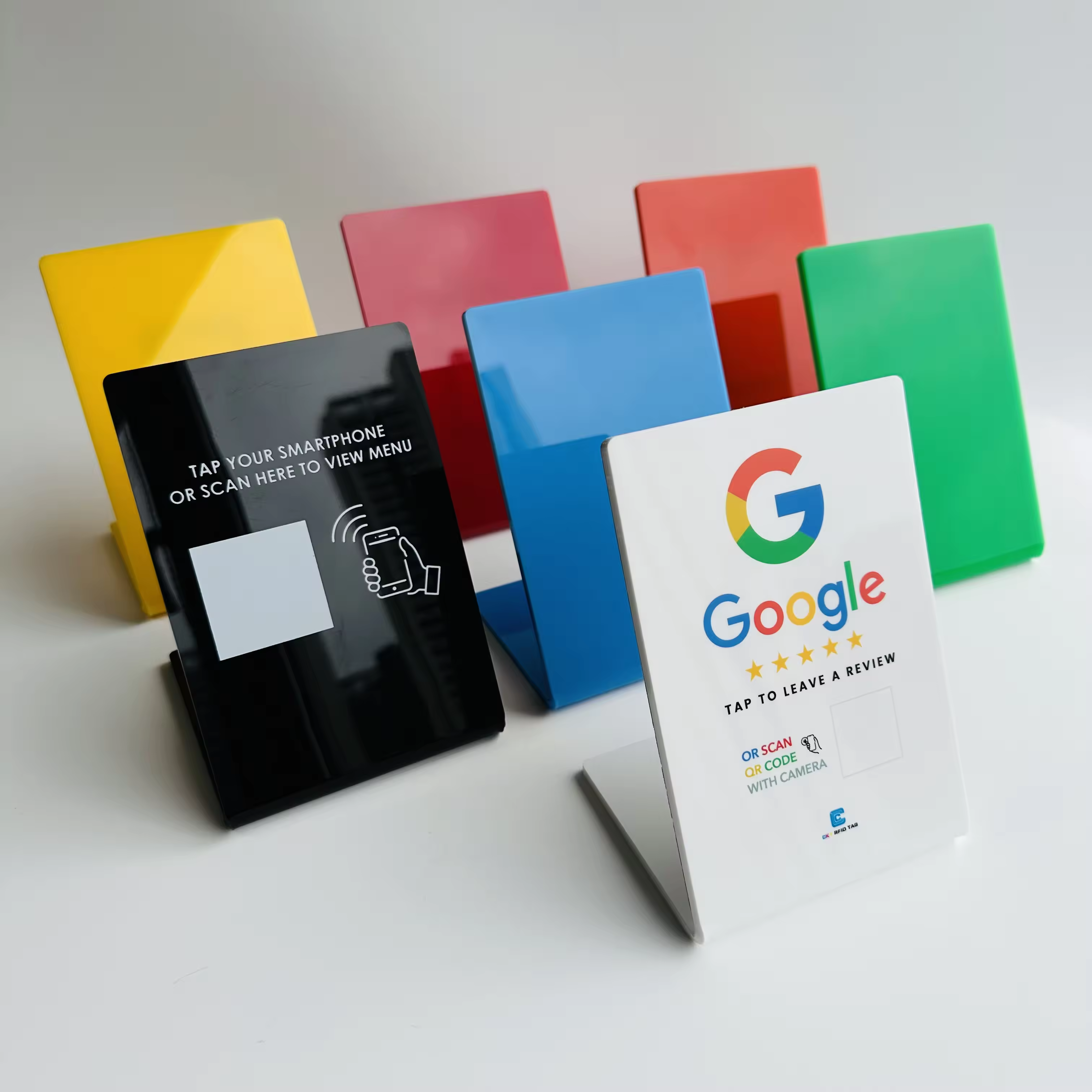 13.56mhz RFID TAG213 tAG215 Google Review Card nfc stand custom