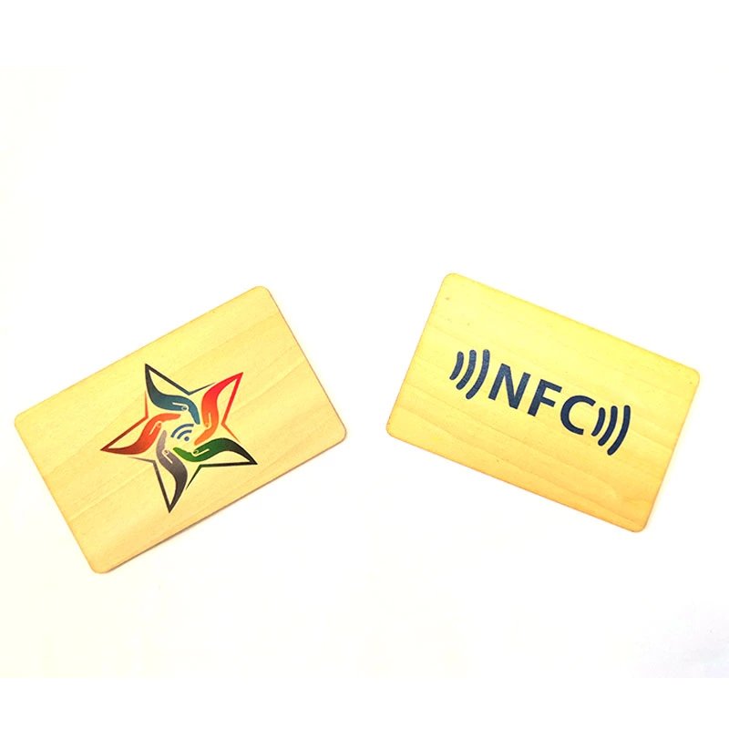 Programmable bamboo wood nfc business cards custom rfid wooden card rfid Chip Laser Engraved Nfc Wood Access Control Card