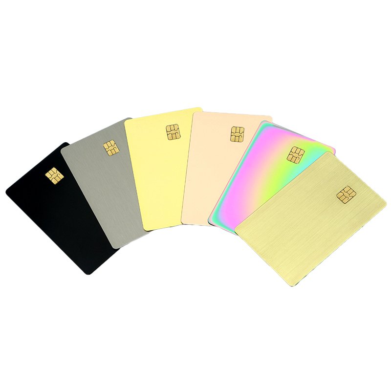 Custom Stainless Steel Blank RFID Contact Chip 4442 Metal card Bank Card Metal Credit Card For Laser Engraving